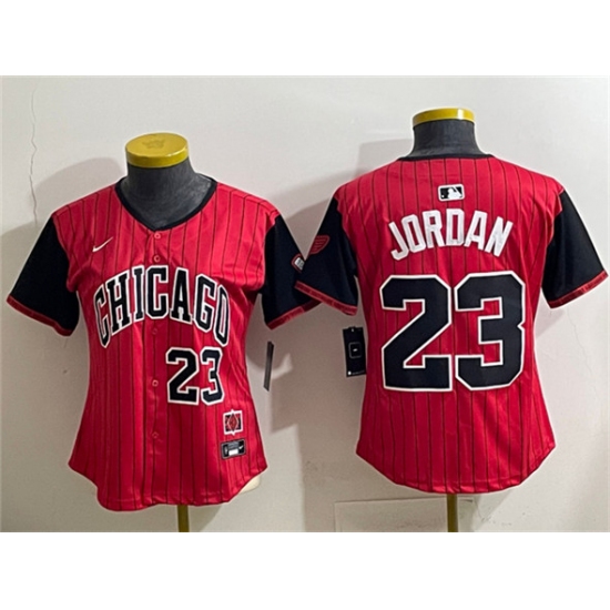 Youth Chicago White Sox 23 Michael Jordan Red Black 2025 City Connect Limited Stitched Baseball Jersey 001