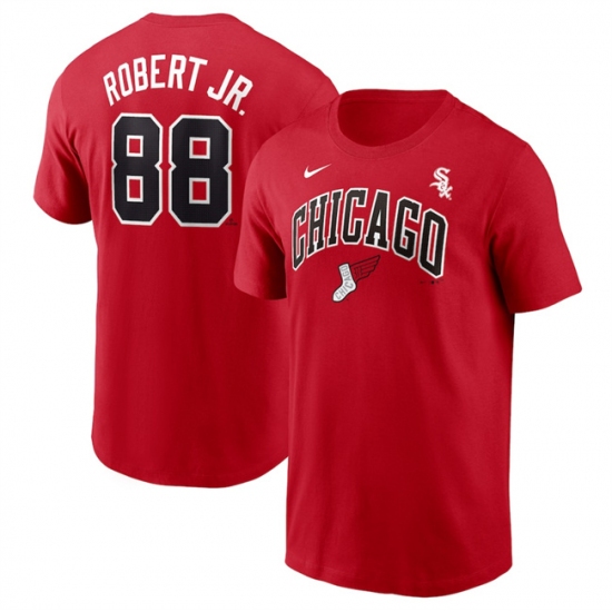 Men's Chicago White Sox 88 Luis Robert Jr. Red 2025 City Connect Name & Number T-Shirt