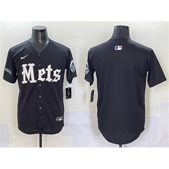 Men's New York Mets Blank Black 'Gotham Gothic Edition' Vapor Premier Limited Stitched Baseball Jersey