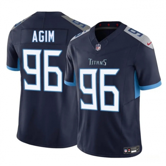 Men's Tennessee Titans 96 McTelvin Agim Navy 2025 F.U.S.E. Vapor Limited Football Stitched Jersey