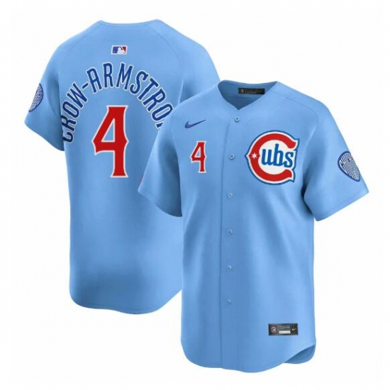 Men's Chicago Cubs 4 Pete Crow-Armstrong Blue 2024-25 2nd Alternate Limited Stitched Baseball Jersey