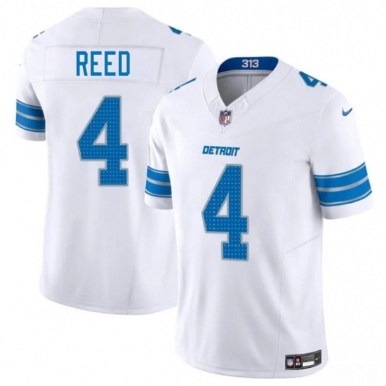 Men's Detroit Lions 4 D.J. Reed White 2025 F.U.S.E. Vapor Limited Football Stitched Jersey
