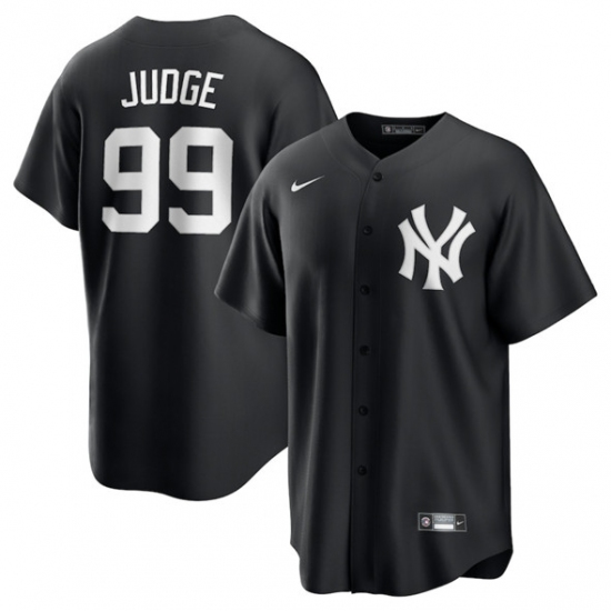Men's New York Yankees 99 Aaron Judge Black Lights Out Limited Stitched Baseball Jersey