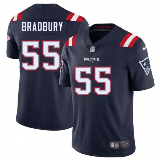 Men's New England Patriots 55 Garrett Bradbury Navy 2025 Vapor Limited Football Stitched Jersey