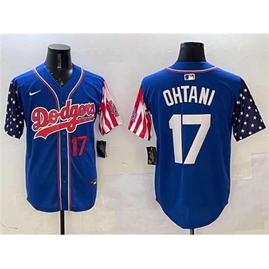 Men's Los Angeles Dodgers 17 Shohei Ohtani Royal Limited Stitched Baseball Jersey