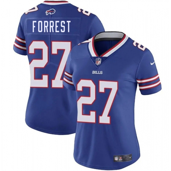 Women's Buffalo Bills 27 Darrick Forrest Blue Vapor Stitched Football Jersey(Run Small)