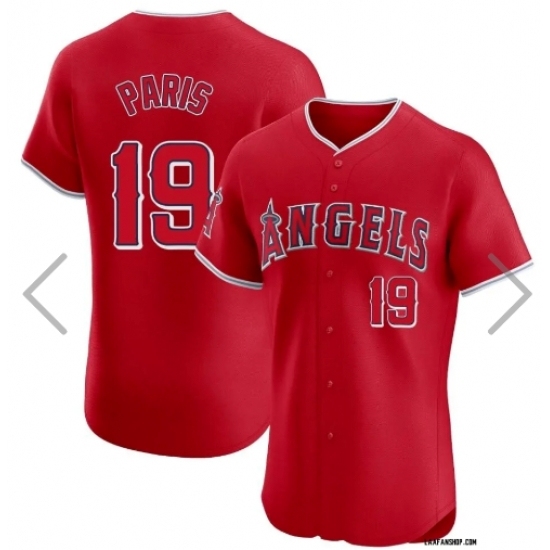 Men's Los Angel Angeles 19 Kyren Paris Red Stitched MLB Jersey
