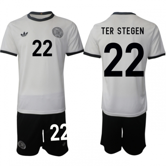 Men's Germany 22 Marc-Andre ter Stegen White 2025 Home Soccer Jersey Suit