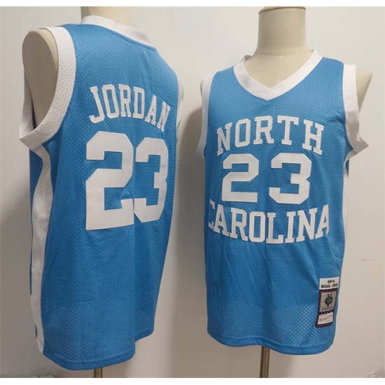 Men's North Carolina Tar Heels 23 Michael Jordan Light Blue Throwback Stitched Jersey