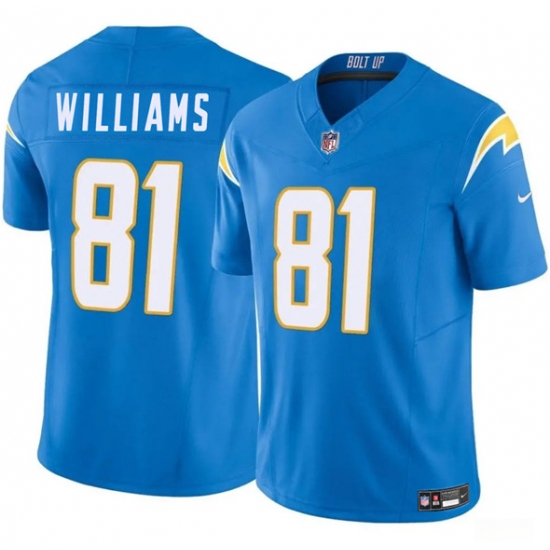 Men's Los Angeles Chargers 81 Mike Williams Blue 2025 F.U.S.E. Vapor Limited Football Stitched Jersey