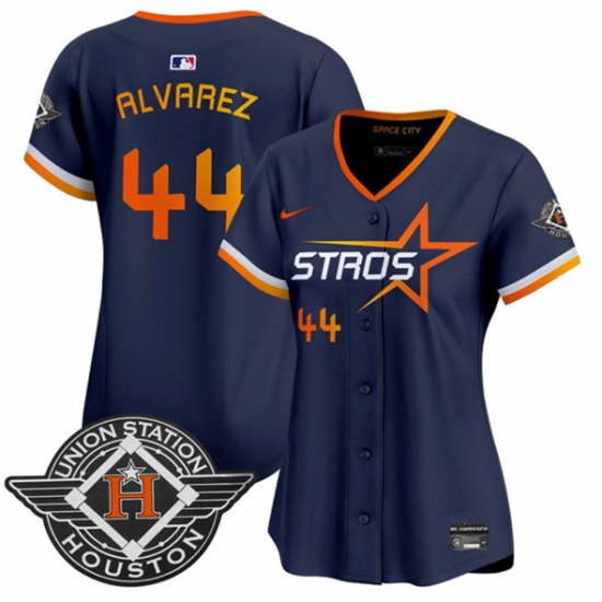 Women's Houston Astros 44 Yordan Alvarez Navy 2025 City Connect Limited Stitched Baseball Jersey(Run Small)