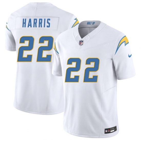 Men's Los Angeles Chargers 22 Najee Harris White 2025 F.U.S.E. Vapor Limited Football Stitched Jersey