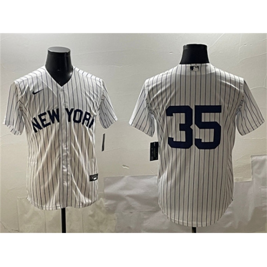 Men's New York Yankees 35 Cody Bellinger White Cool Base Stitched Baseball Jersey