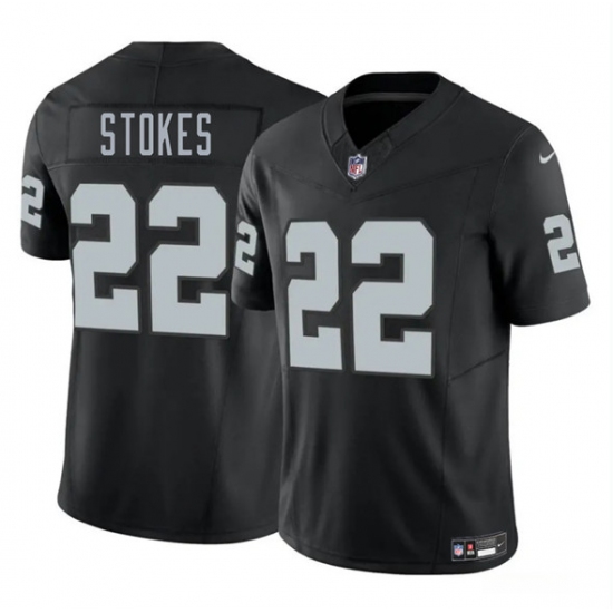Men's Las Vegas Raiders 22 Eric Stokes Black 2025 F.U.S.E. Vapor Football Stitched Jersey