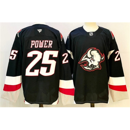Men's Buffalo Sabres 25 Owen Power Black 2024-25 Alternate Stitched Hockey Jersey