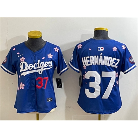 Women's Los Angeles Dodgers 37 Teoscar Hern