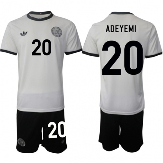Men's Germany 20 Karim Adeyemi White 2025 Home Soccer Jersey Suit