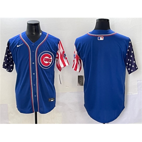 Men's Chicago Cubs Blank Royal 2025 Independence Day Vapor Premier Limited Stitched Baseball Jersey