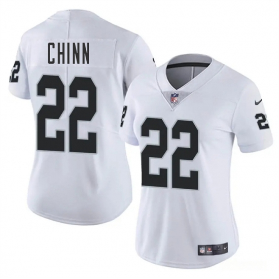 Women's Las Vegas Raiders 22 Jeremy Chinn White 2025 Vapor Football Stitched Jersey(Run Small)