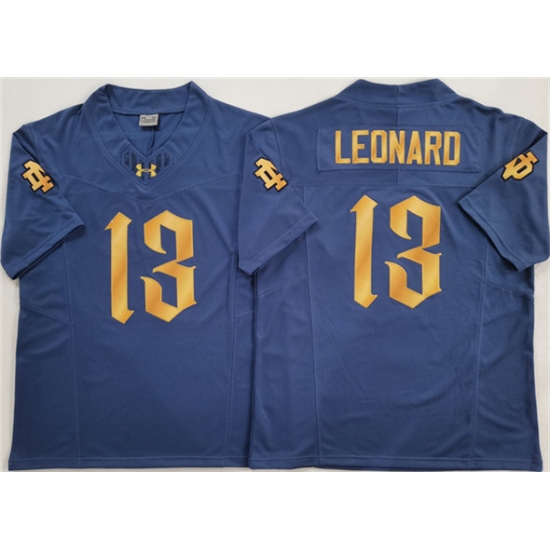 Men's Notre Dame Fighting Irish 13 Riley Leonard Navy Blue 2025 F.U.S.E. Limited Stitched Jersey