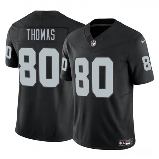 Men's Las Vegas Raiders 80 Ian Thomas Black 2025 F.U.S.E. Vapor Football Stitched Jersey