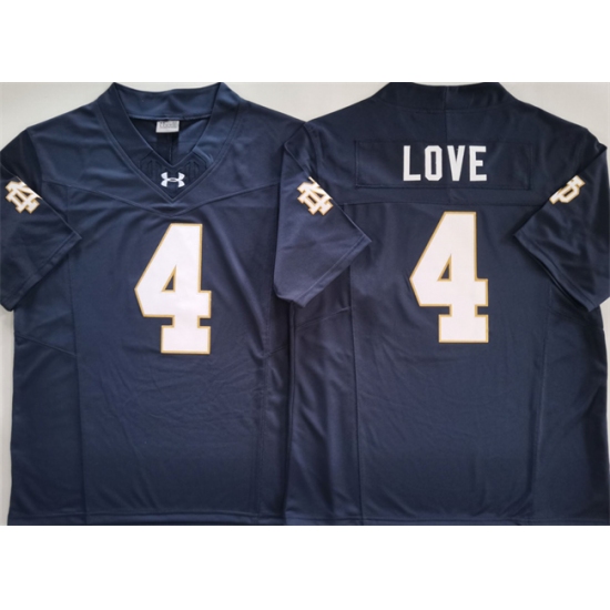 Men's Notre Dame Fighting Irish 4 Jeremiyah Love Navy 2025 F.U.S.E. Limited Stitched Jersey
