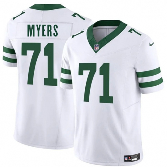 Men's New York Jets 71 Josh Myers White 2025 F.U.S.E. Vapor Untouchable Limited Football Stitched Jersey