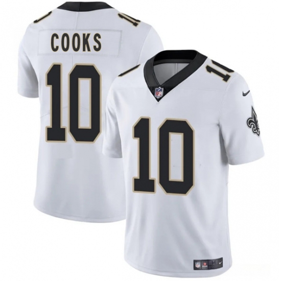 Men's New Orleans Saints 10 Brandin Cooks White 2025 Vapor Limited Football Stitched Jersey