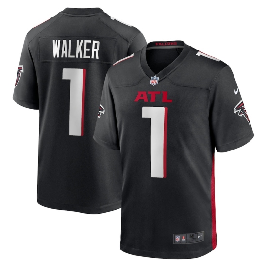 Men's Atlanta Falcons 1 Jalon Walker Nike Black 2025 NFL Draft First Round Pick Game Jersey