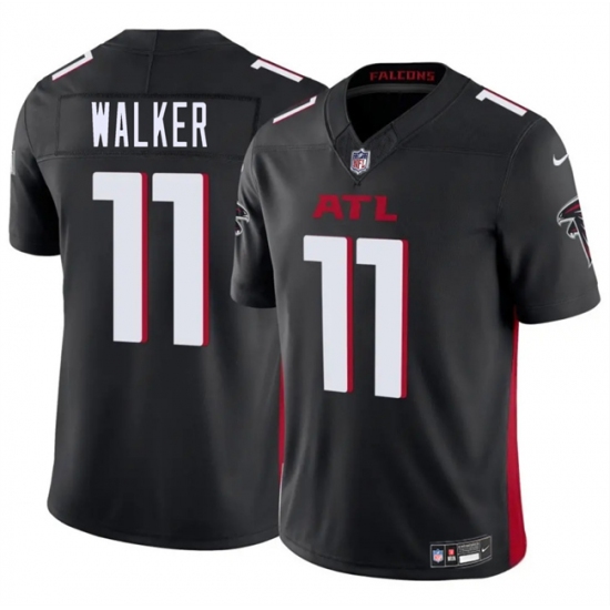 Men's Atlanta Falcons 11 Jalon Walker Black 2025 Draft F.U.S.E. Vapor Untouchable Limited Football Stitched Jersey