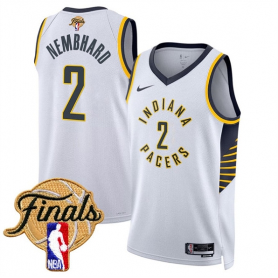Men's Indiana Pacers 2 Andrew Nembhard White 2025 Finals Association Edition Stitched Basketball Jersey