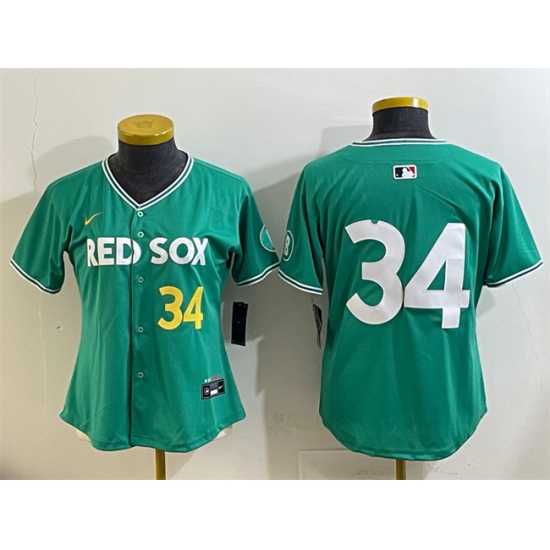 Youth Boston Red Sox 34 David Ortiz Green 2025 City Connect Limited Stitched Baseball Jersey