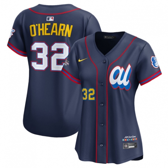 Women's American League 32 Ryan O'Hearn Navy 2025 All-Star Edition Limited Stitched Baseball Jersey(Run Small)