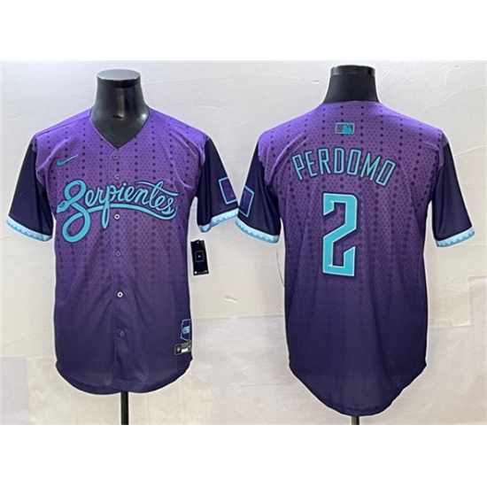 Men's Arizona Diamondbacks 2 Geraldo Perdomo Purple 2025 City Connect Limited Stitched Baseball Jersey