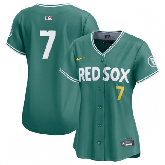 Women's Boston Red Sox 7 Masataka Yoshida Green 2025 City Connect Limited Stitched Baseball Jersey(Run Small)