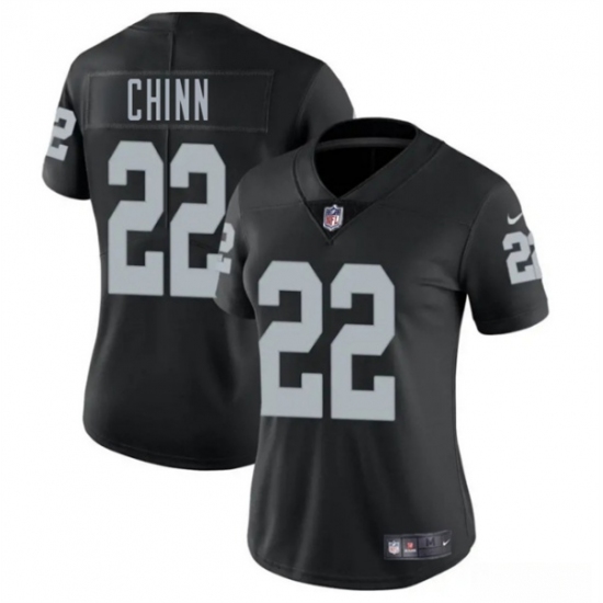 Women's Las Vegas Raiders 22 Jeremy Chinn Black 2025 Vapor Football Stitched Jersey(Run Small)