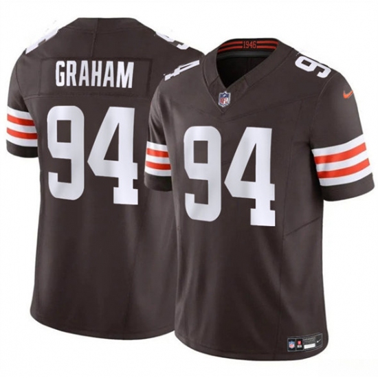 Men's Cleveland Browns 94 Mason Graham 2025 Draft F.U.S.E. Vapor Limited Football Stitched Jersey