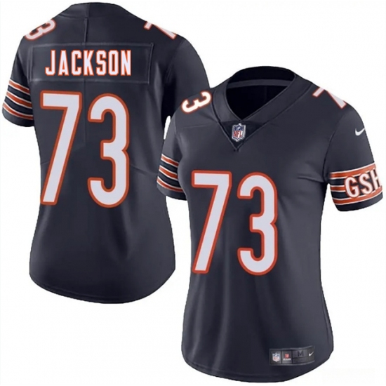 Women's Chicago Bears 73 Jonah Jackson Navy 2025 Vapor Stitched Jersey(Run Small)