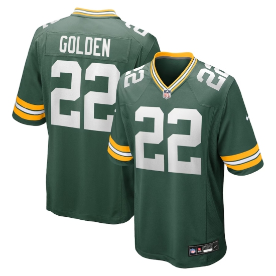 Men's Green Bay Packers 22 Matthew Golden Nike Green 2025 NFL Draft First Round Pick Game Jersey