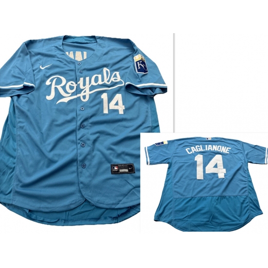 Men's Kansas City Royals 14 Jac Caglianone Light Blue Flexbase Stitched MLB Jersey