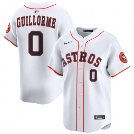 Men's Houston Astros 0 Luis Guillorme White 2025 Home Limited Stitched Baseball Jersey