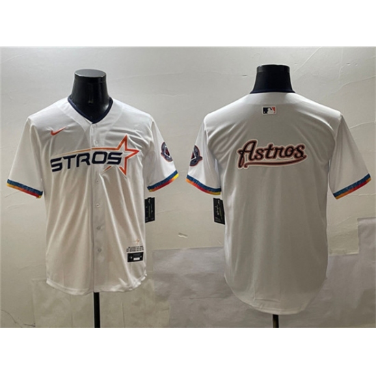 Men's Houston Astros Team Big Logo White 2025 City Connect Limited Stitched Baseball Jersey1