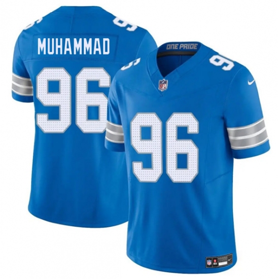 Men's Detroit Lions 96 Al-Quadin Muhammad Blue 2025 F.U.S.E. Vapor Limited Football Stitched Jersey