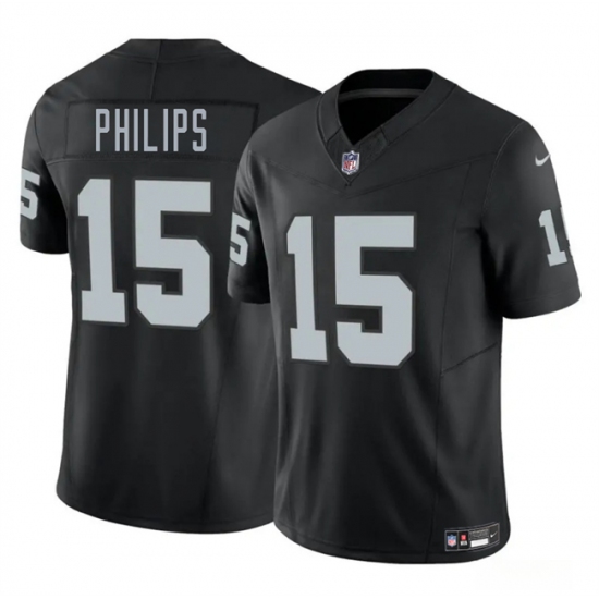 Men's Las Vegas Raiders 15 Kyle Philips Black 2025 F.U.S.E. Vapor Football Stitched Jersey