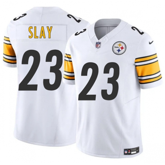 Men's Pittsburgh Steelers 23 Darius Slay White 2025 F.U.S.E. Vapor Limited Football Stitched Jersey