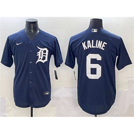 Men's Detroit Tigers 6 Al Kaline Navy Cool Base Stitched Baseball Jersey