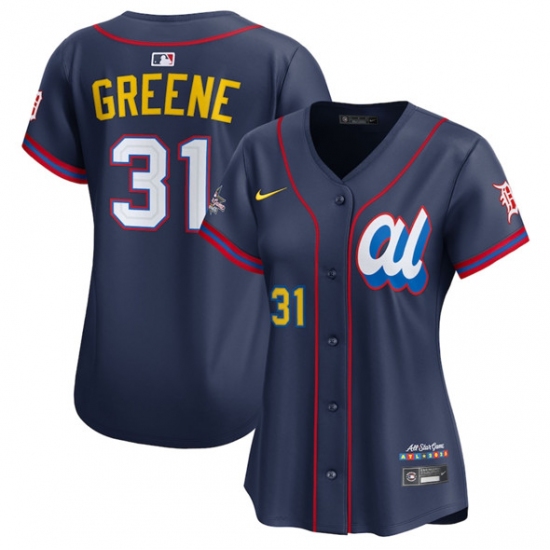 Women's American League 31 Riley Greene Navy 2025 All-Star Edition Limited Stitched Baseball Jersey(Run Small)