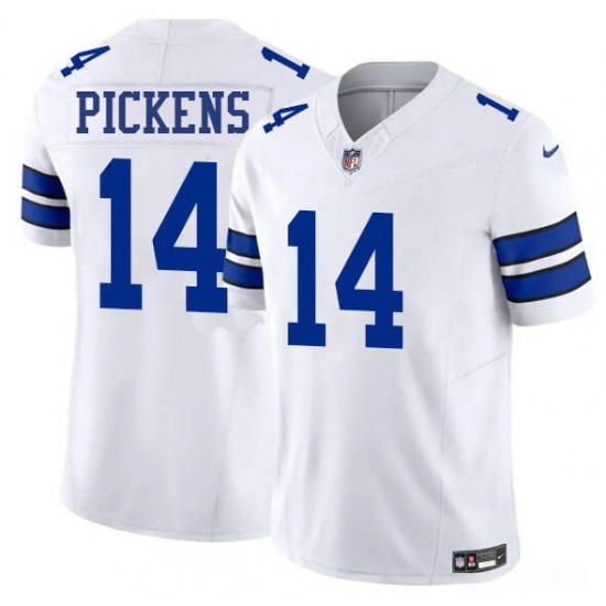 Men's Dallas Cowboys 14 George Pickens White 2025 Draft F.U.S.E. Vapor Untouchable Limited Football Stitched Jersey