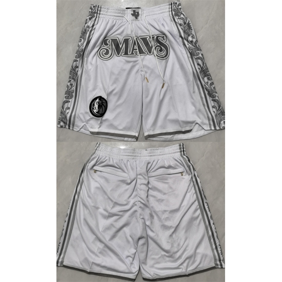 Men's Dallas Mavericks White City Edition Shorts (Run Small)