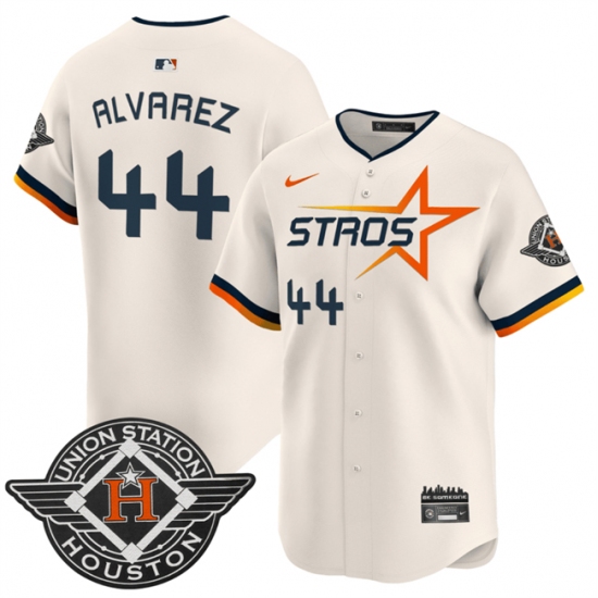 Men's Houston Astros 44 Yordan Alvarez Cream 2025 City Connect Limited Stitched Baseball Jersey